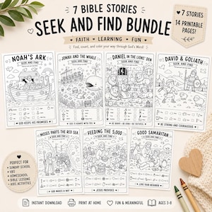Jeu biblique à imprimer : activités chrétiennes pour enfants (école du dimanche, école biblique de vacances, instruction à domicile) - PDF