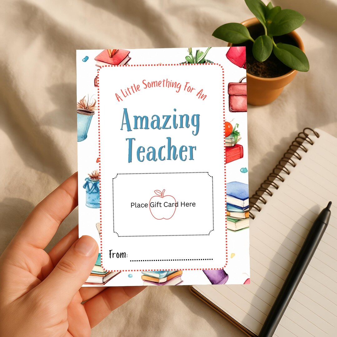 Teacher Appreciation Gift Card Holder Printable, Last Day of School ...