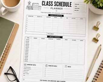 授業スケジュール表（印刷可能）｜大学の学期プランナー｜週間授業スケジュールテンプレート｜学生団体向け印刷可能資料｜大学生活