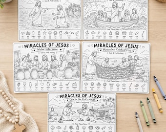 Water Miracles of Jesus Seek & Find Bundle | Christian Printable Activity Pack | Sunday School Games | Bible Hidden Pictures | VBS Worksheet