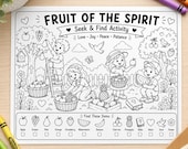Fruit of the Spirit Seek & Find Printable | Christian Bible Activity for Kids | Sunday School Coloring Worksheet | Homeschool PDF