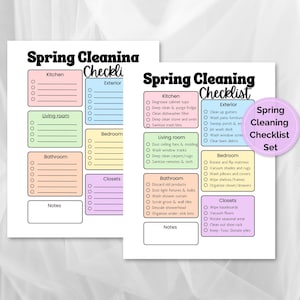 Cleaning Checklist for Clean House, Home Cleaning List for Home Refresh, Pre-filled & Blank Spring Cleaning Tracker, Deep Clean PDF