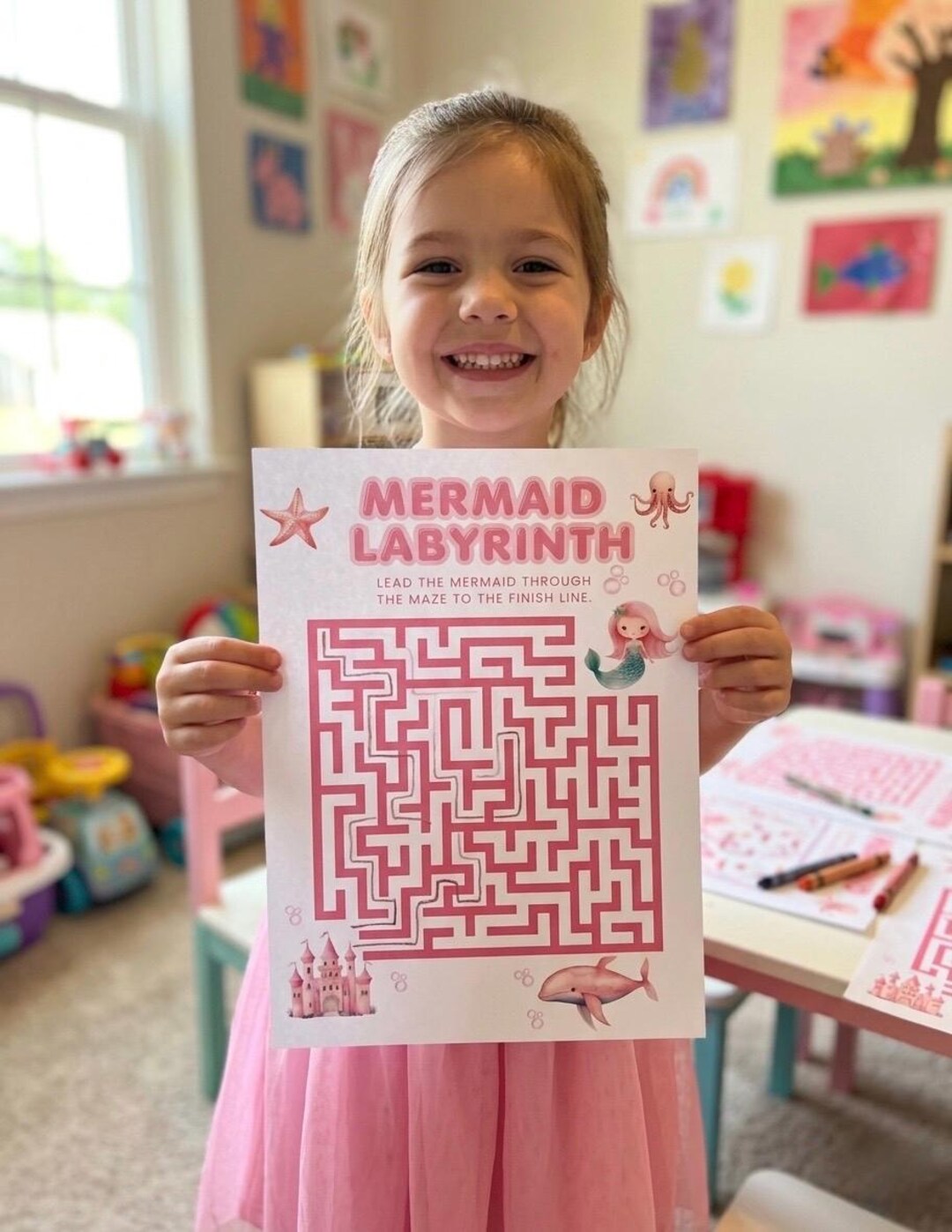 Mermaid Maze Printable for Kids | Mermaid Activity Page | Ocean Maze ...