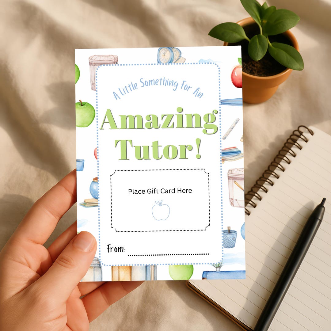 Printable Tutor Gift Card Holder, Amazing Tutor Appreciation, Instant ...