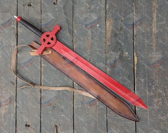 Collector Edition Finn Scarlet Demon Blood Sword Replica with Sheath – Red Coated Fantasy Sword – 36”