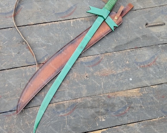 Scarlet Grass Sword Replica with Sheath – Green Coated Steel Blade – 35”