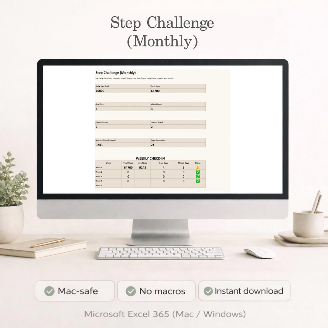 February Step Challenge Worksheet.pdf Step Challenge Tracker (excel) – Monthly Steps Goal, Daily Log ...