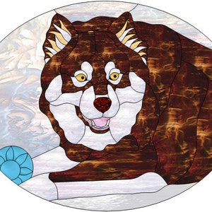 Custom Stained Glass Dog Juuso Commission image 3