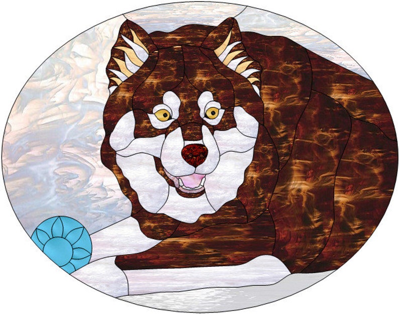 Custom Stained Glass Dog Juuso Commission image 3