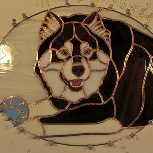 Custom Stained Glass Dog Juuso Commission image 2