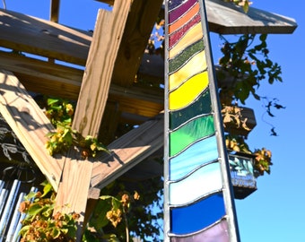 Rainbow Stained Glass Hanging Panel Artwork