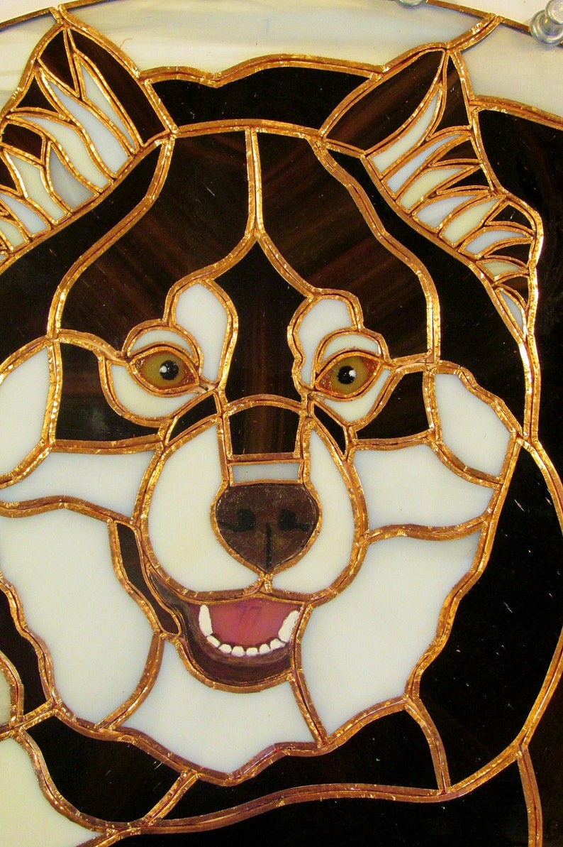 Custom Stained Glass Dog Juuso Commission image 4