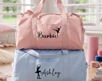 Personalized Ballerina Duffle Bag, Custom Ballet Dance Bag, Girls School Bag with Name, Ballet Class Gym Bag, Dance Team Gift For Her
