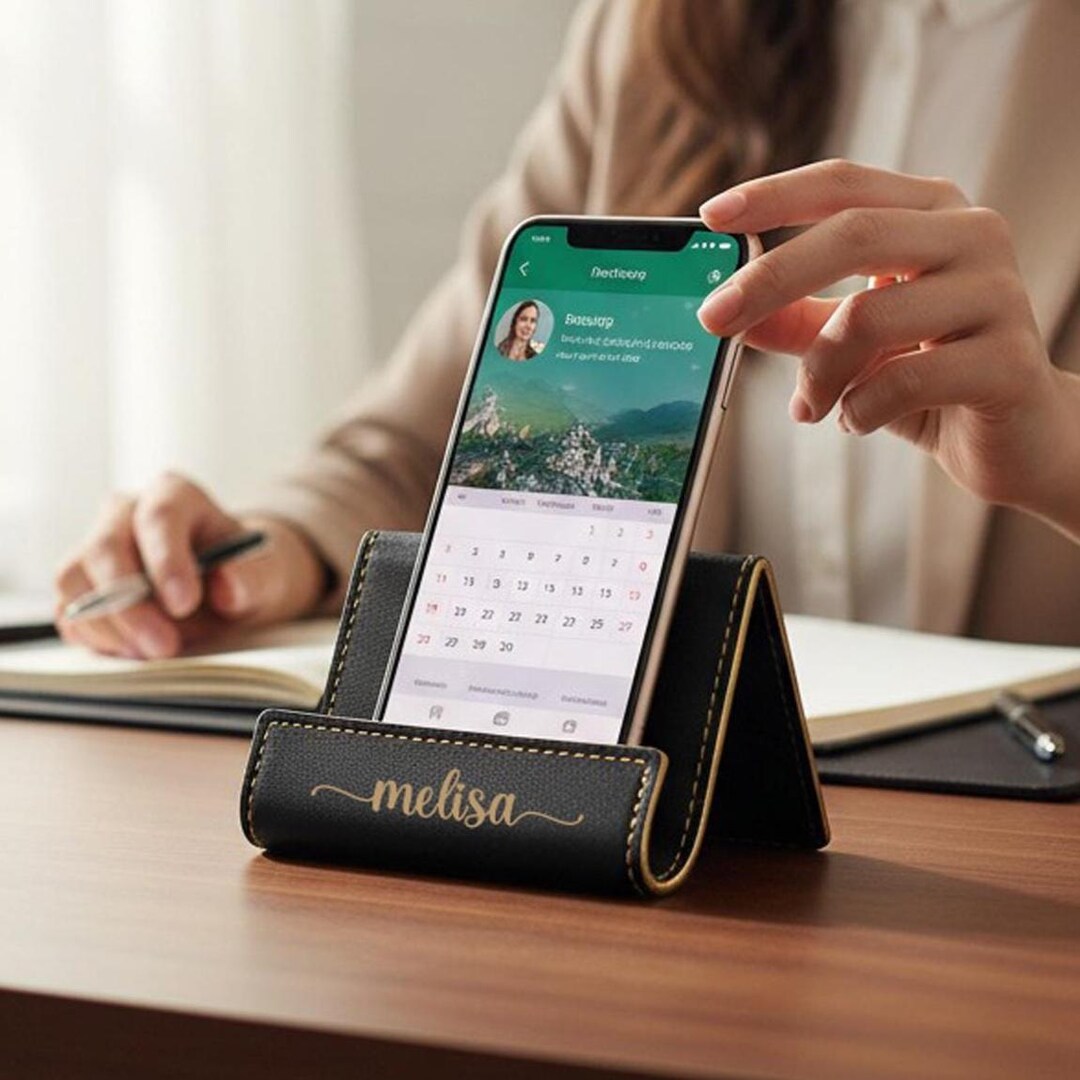 Personalization Stand Personalized Leather Phone Stand, Custom iPhone & iPad Holder, Name ...
