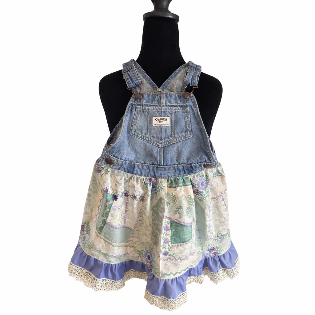 green emerald velvet dress Serene Floral Embroidered Shortalls main image 1