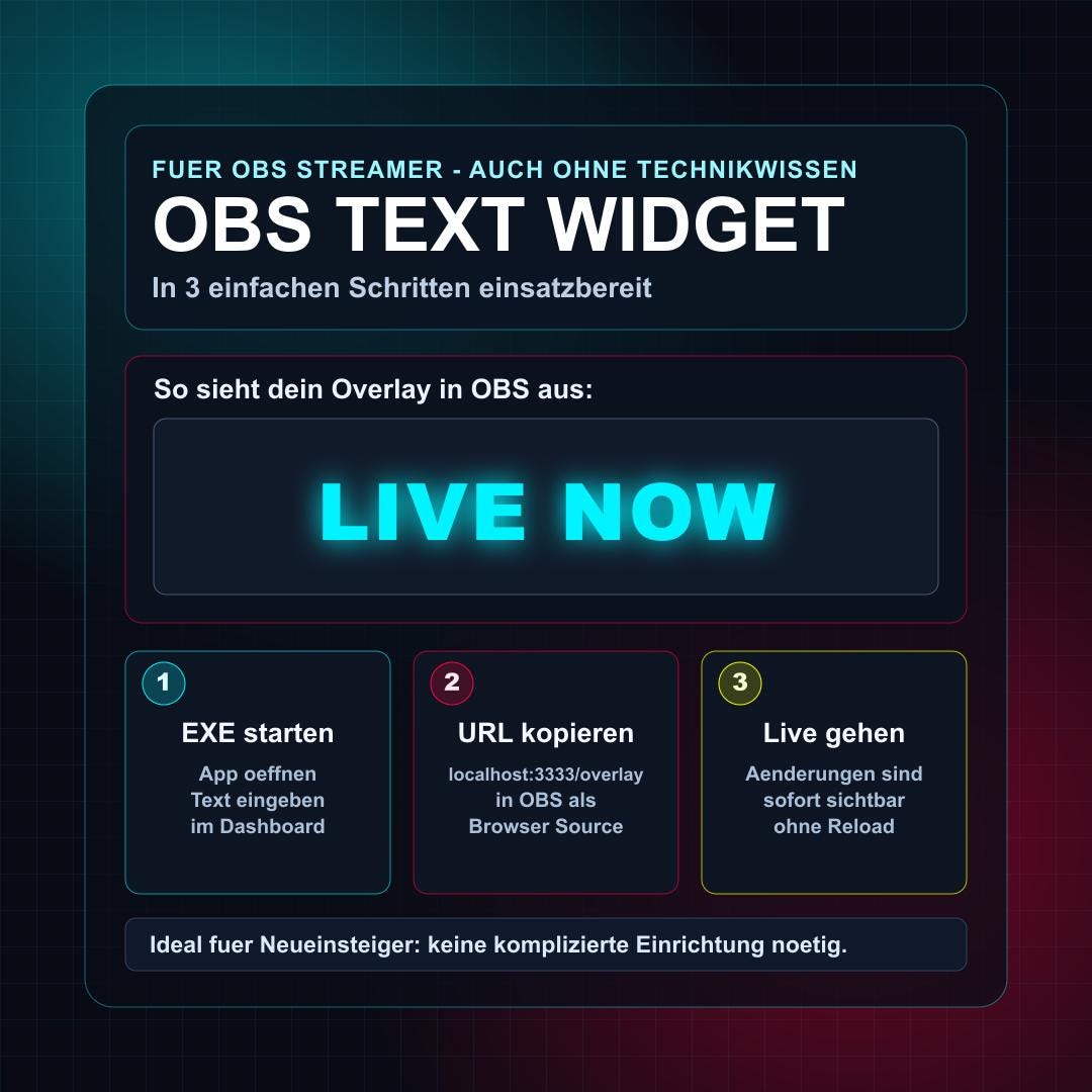 OBS Text Widget - Streamertool for OBS - Etsy