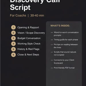 Coaching Discovery Call Script | Client Consultation Framework (PDF Download)