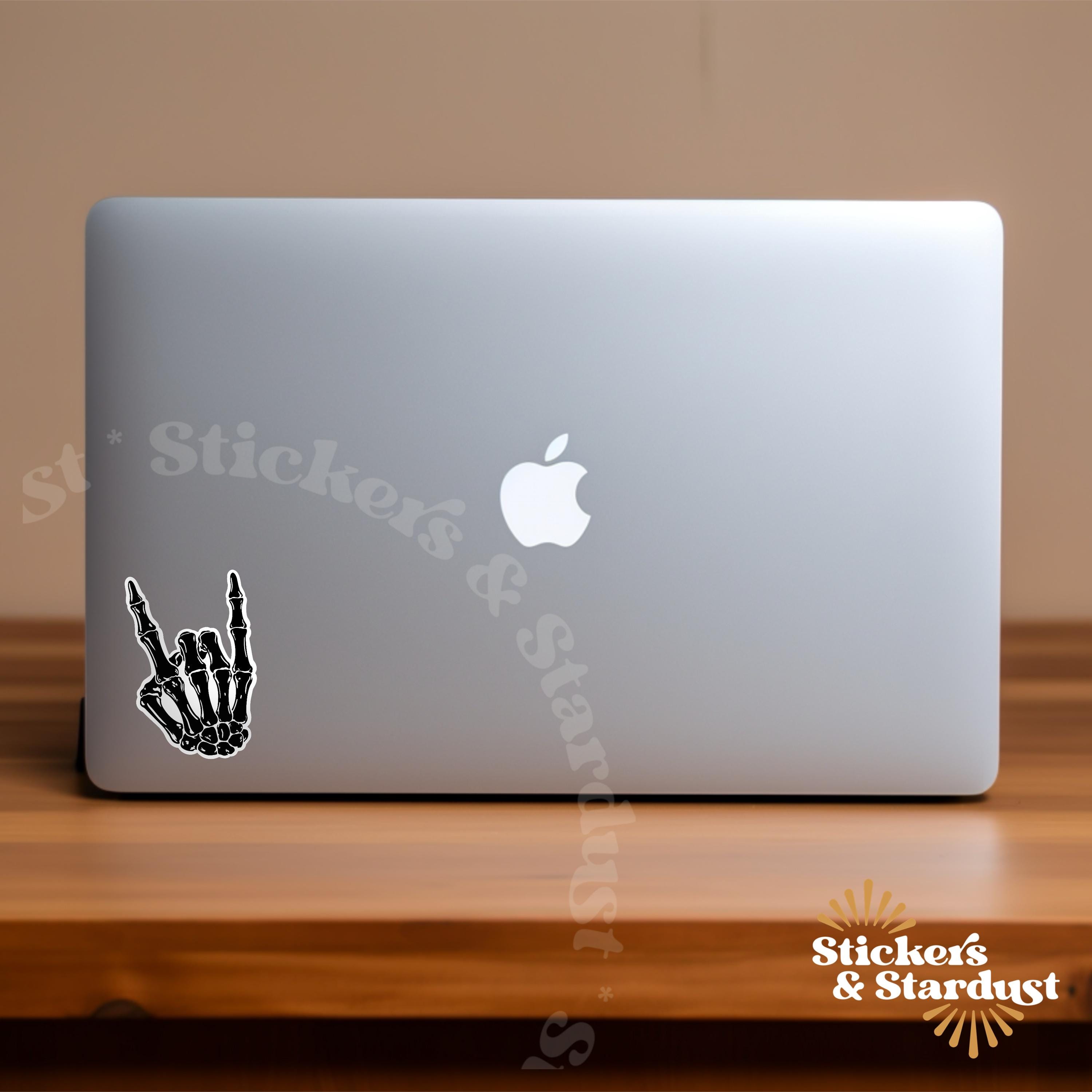 Skeleton Hand Rock Sticker | Rock on Symbol Vinyl Decal | Hand Drawn ...