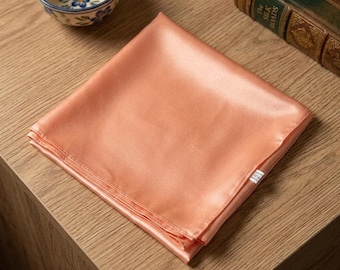 Luxus 90 x 90 cm Satin Kopftuch für Frauen - Solid Color Hair Wrap Schal Bandana