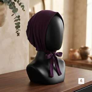 Tie-Back Hijab Undercap, Soft Cotton Jersey, Adjustable Underscarf Bonnet