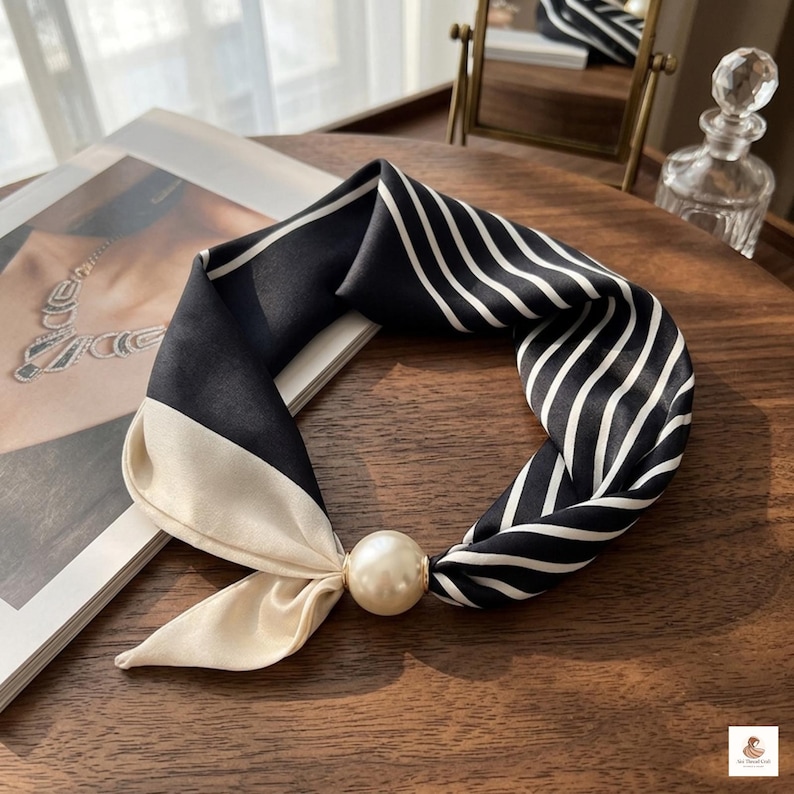 Minimalist pearl tail scarf clip for daily wear