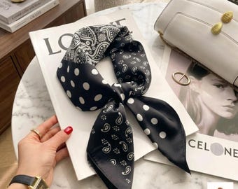 Luxe moerbeiensjaal – ombre paisley hoofd, hals, portemonneeaccessoire