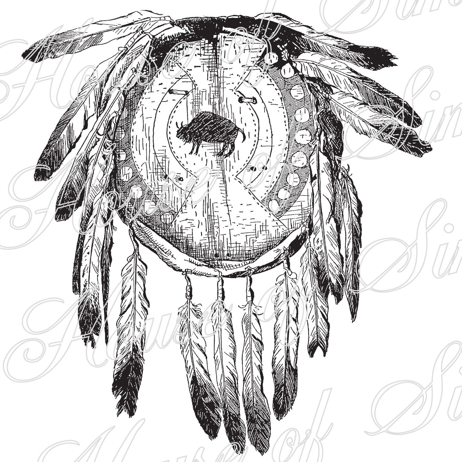 Indian Shield Vintage Feather Tribe Native American Download 