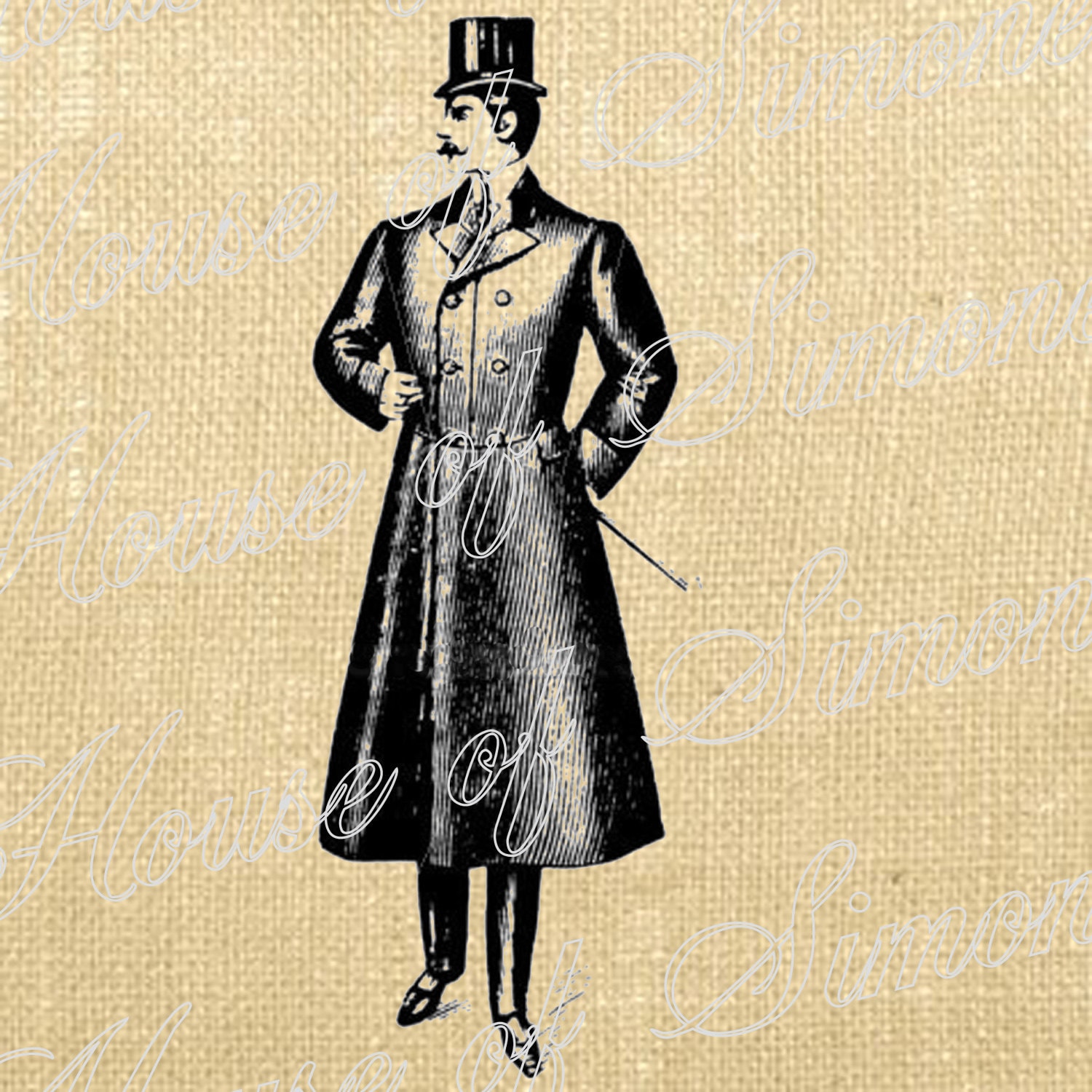 Gentleman Top Hat Cane Victorian Vintage Download Graphic Image Art ...