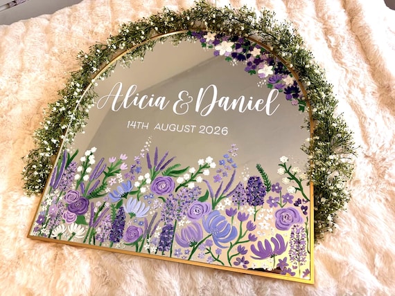 Wedding, Welcome, Party Sign, Mirror, Hand Painted