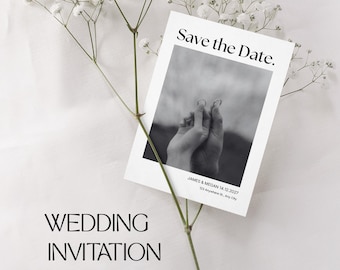 Editable Wedding Invitation Template | Canva Wedding Invite | Digital Download | Modern Minimal Invitation