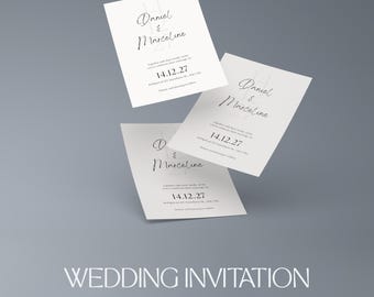 Modern Wedding Invitation Template | Editable Canva Wedding Invite | Minimal Digital Download | Printable Invite