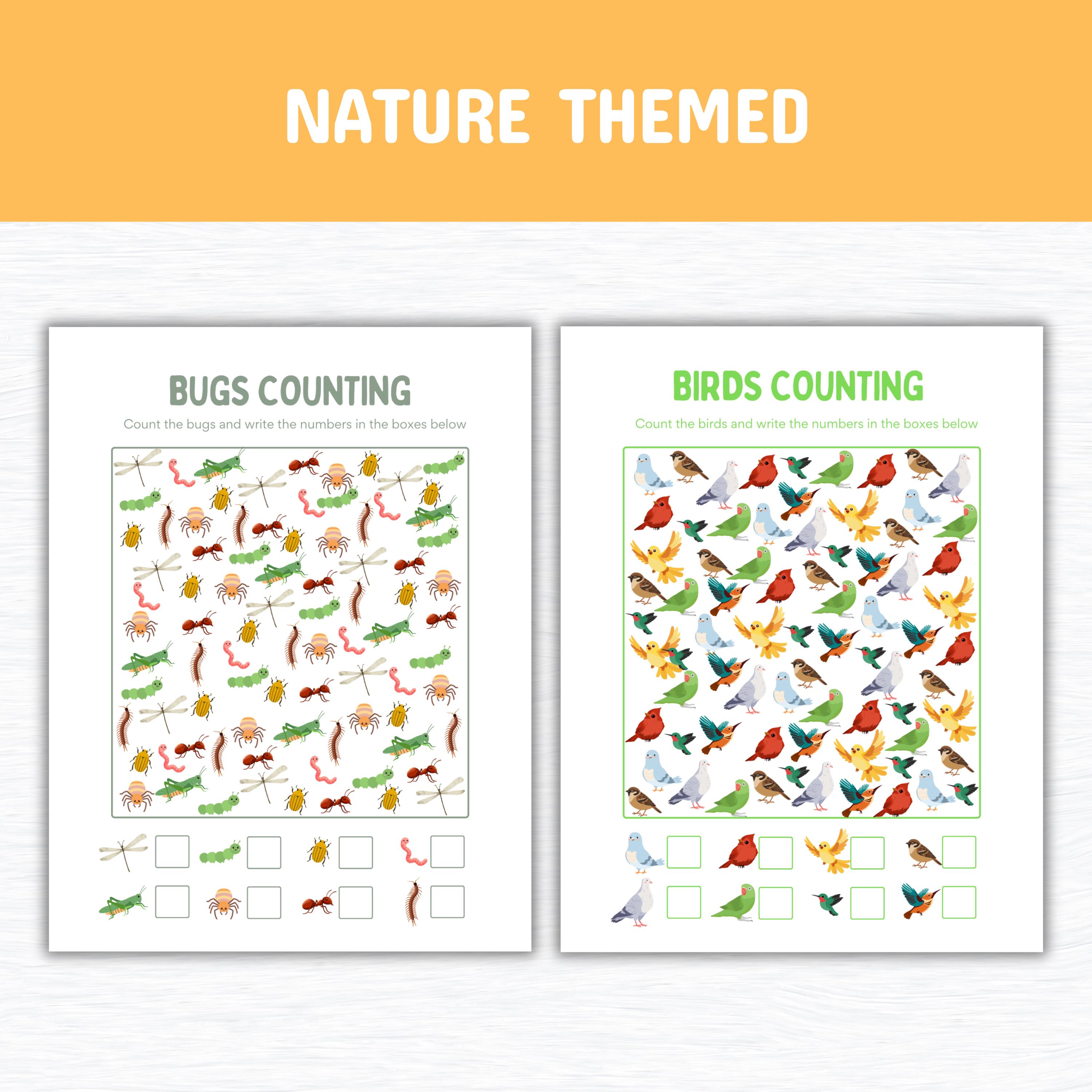 Spring I Spy Counting Cards, Montessori Spring Math Worksheets ...