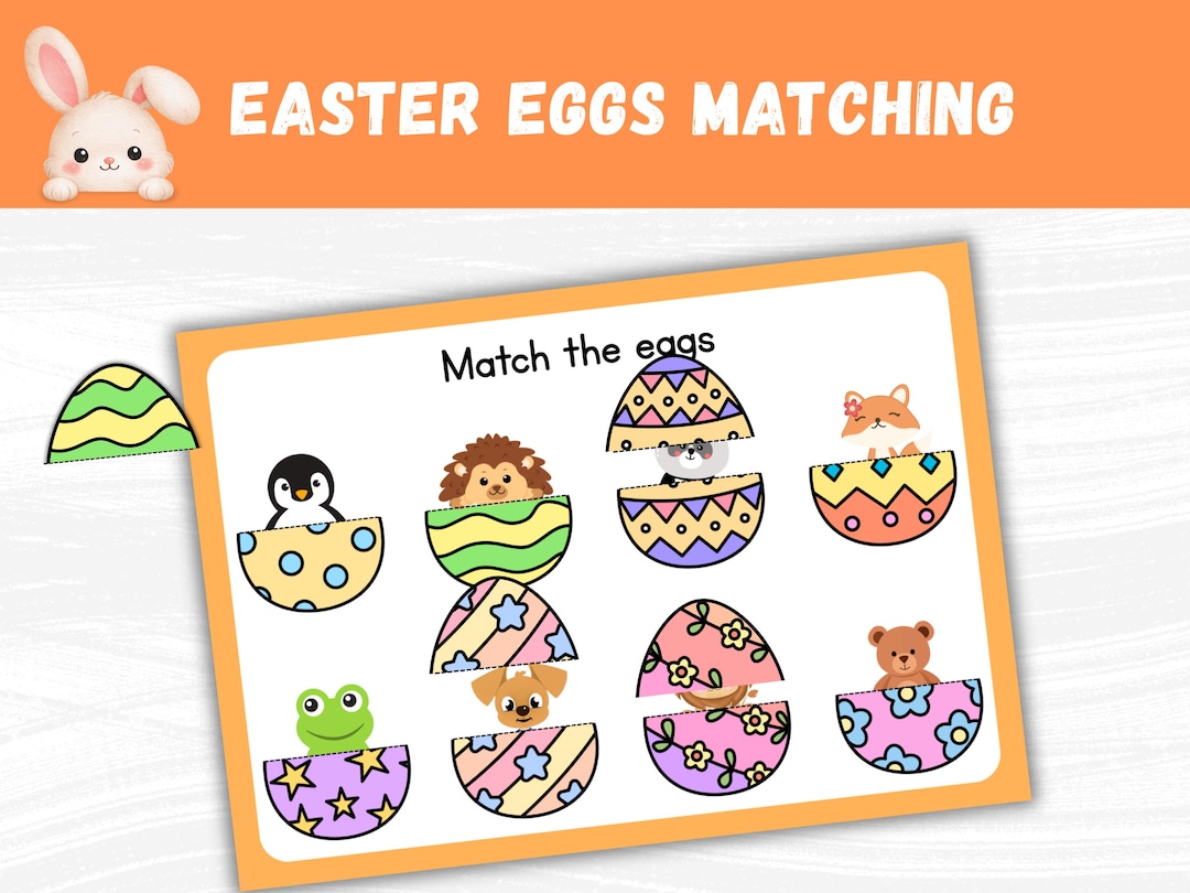 Easter Egg Matching Game, Toddler Preschool Activity, Color Puzzle (PDF ...