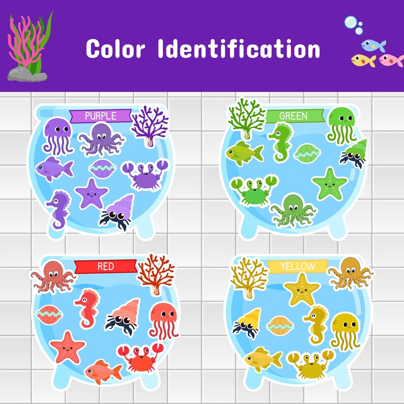 Color Identify Chart Color Matching Activity for Kids, Color Sorting Activity for ...