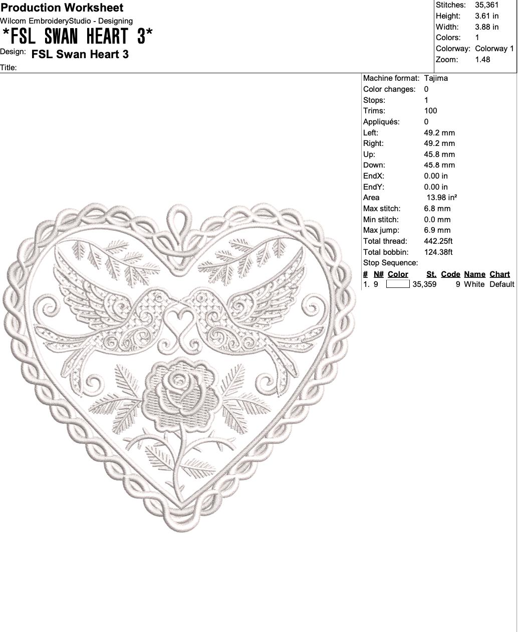 FSL Swan Heart Lace Embroidery Design – Lovebirds & Floral Freestanding ...