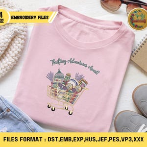 I’d Rather Be Thrifting Embroidery Design Vintage Thrift Aesthetic Machine Embroidery File Instant Download image 15