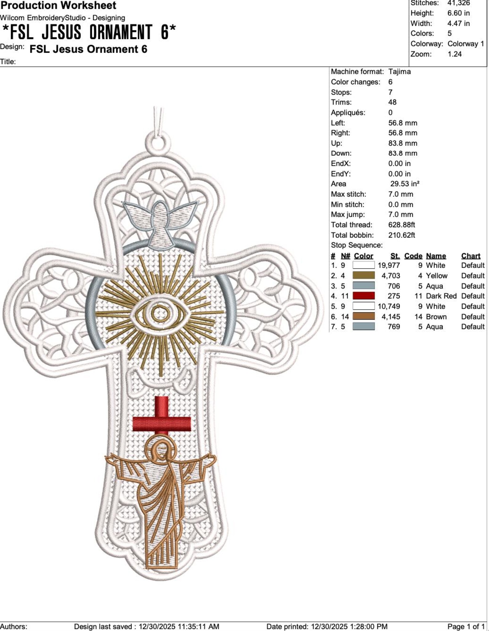 FSL Jesus Cross Free Standing Lace Machine Embroidery Design Instant ...