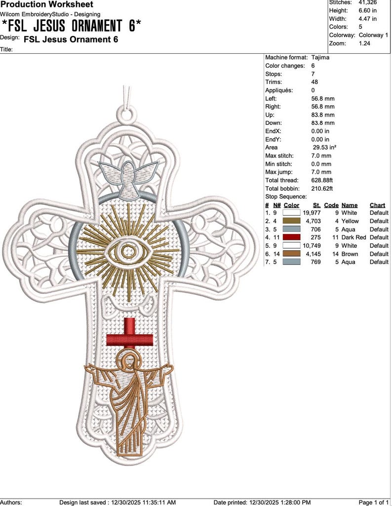 FSL Jesus Cross Free Standing Lace Machine Embroidery Design Instant ...