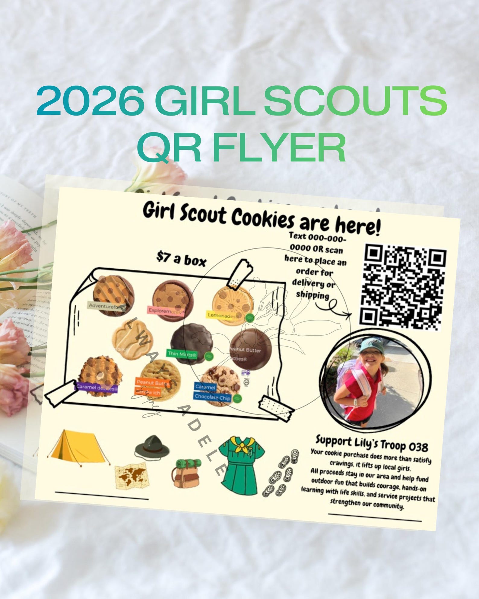 2026 Girl Scout Cookie Flyer Template, QR Code (digital Download ...