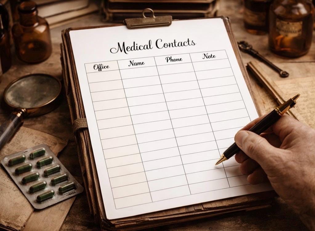 Medical Contacts Printable | Doctor & Pharmacy Log | Health Organizer ...