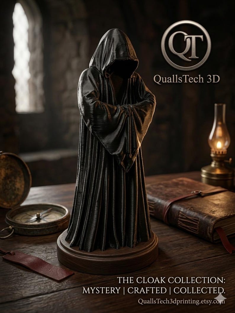 3D Printed Hooded Cloak Figures | Lady Reaper, Mystery Shelf Sitter ...