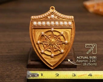 The Traitors US Shield Replica – 3D Printed Prop Charm, Silk Gold Finish