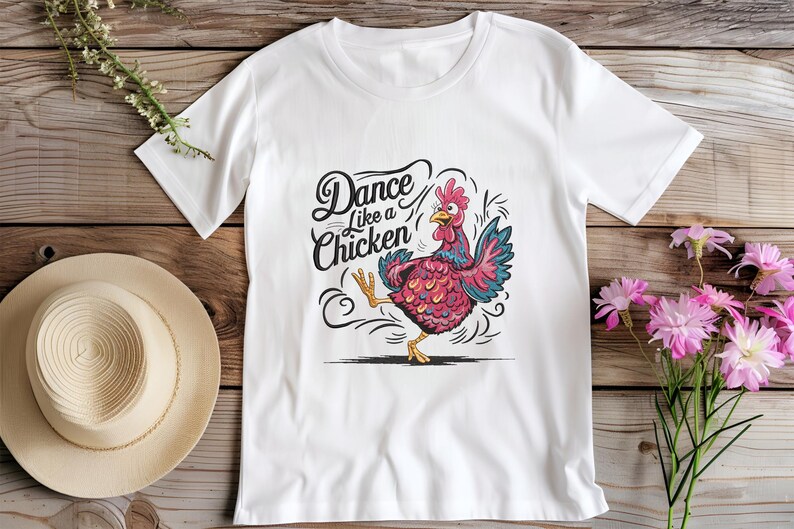 Dancing Chicken Machine Dance Like a Chicken Machine Embroidery Design, Funny Farm Animal ...
