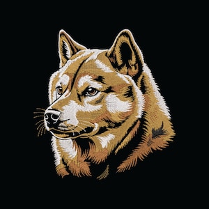 Broderidesign för Shiba Inu-hund, eleganta broderifiler för Shiba Inu-huvud, maskinbroderidesigner, direktnedladdning