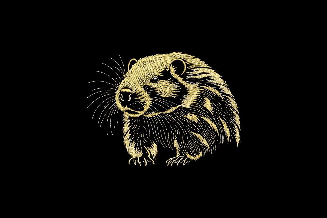 Small Beaver Design Realistic Beaver Embroidery Design, Detailed Woodland Animal File ...