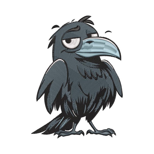 Raven Pattern Machine Embroidery, Sarcastic Bird Digital File, Crow Embroidery Designs Instant Download