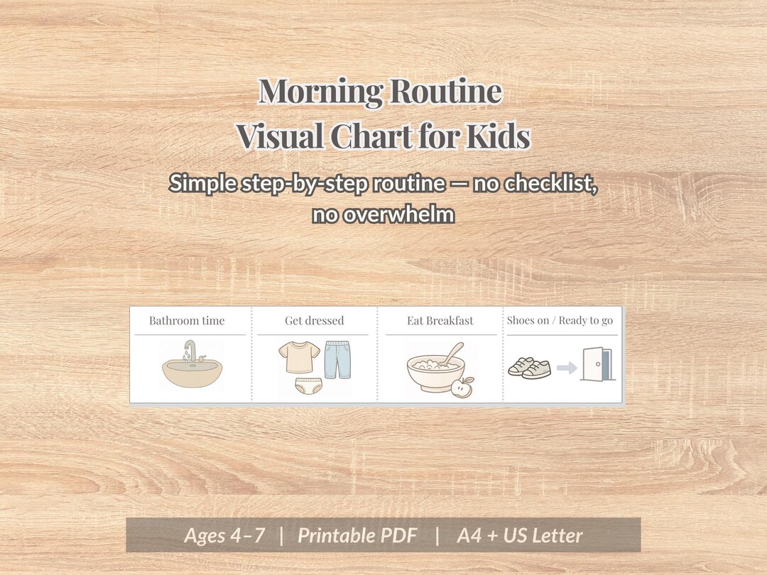 Calm Morning Routine for Kids – Visual Routine Chart, Screen-free Daily ...