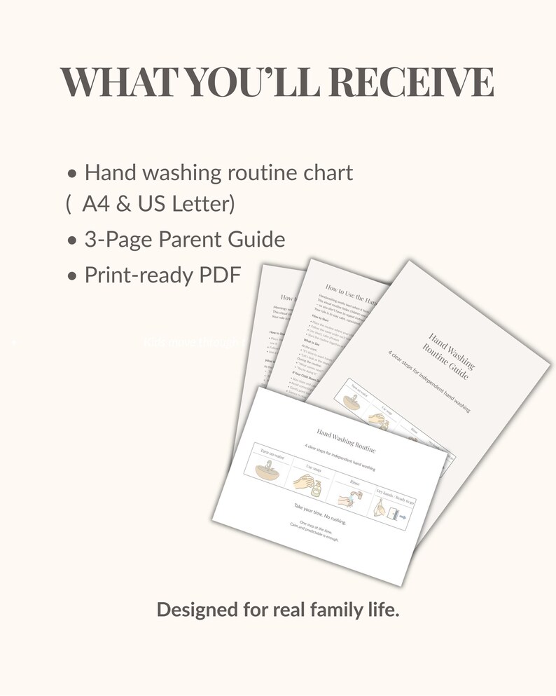 Hand Washing Routine Chart for Kids | 4 Step Visual Schedule | Wash ...