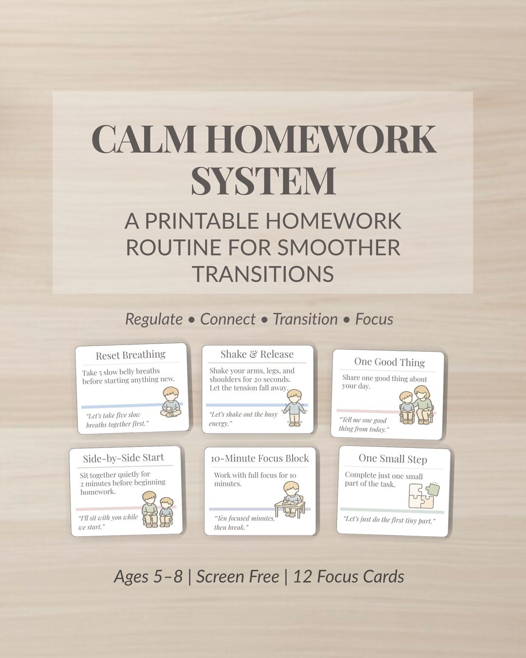 Kids Homework Routine Printable – After School Focus & Calm System ...