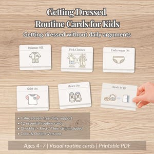 Getting Dressed Routine Cards for Kids (Ages 4–7) – Visual Support for Calm Mornings